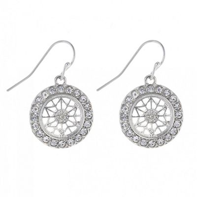 Designer silver pave drop earring